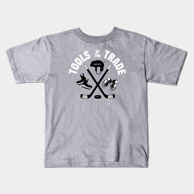 Hockey Tools of the Trade Kids T-Shirt by SaucyMittsHockey